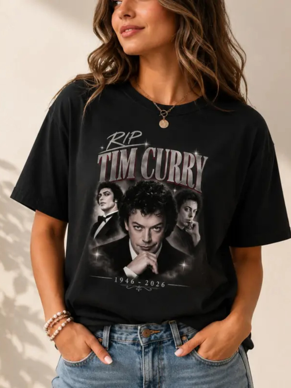 Vintage Tim Curry Movie Actor Shirt, 90s Bootleg Graphic Tee, Retro Cult Cinema